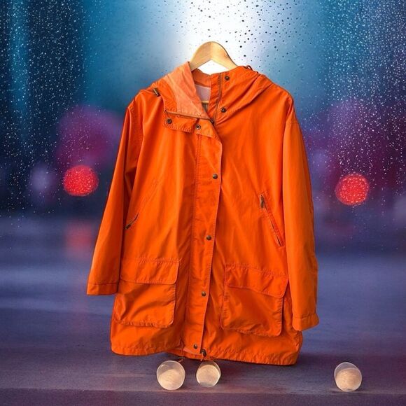 Eddie Bauer women’s XL Orange Utility Jacket Lightweight Casual Coat - Picture 1 of 13
